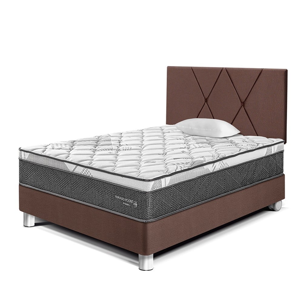 DORMITORIO AMERICANO PARAÍSO PARAÍSO POCKET STAR 1.5 PLAZAS POCKET STAR + CABECERA LOFT CHOCOLATE - 1