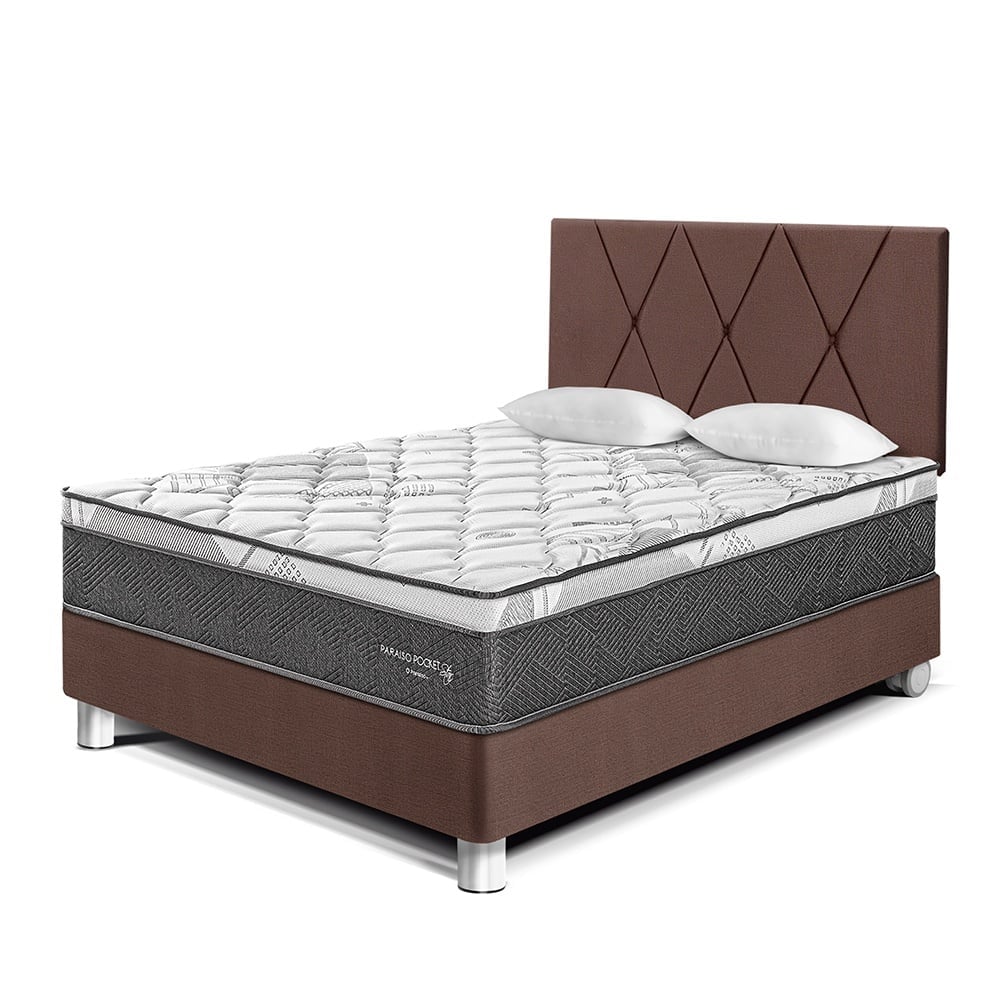 DORMITORIO AMERICANO PARAÍSO POCKET STAR 2 PLAZAS + CABECERA LOFT CHOCOLATE - 1