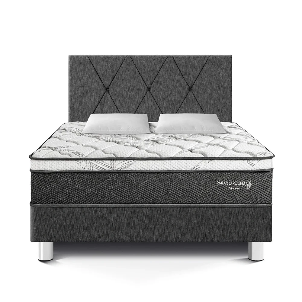 DORMITORIO AMERICANO PARAÍSO POCKET STAR 2 PLAZAS + CABECERA LOFT CHARCOAL - 4