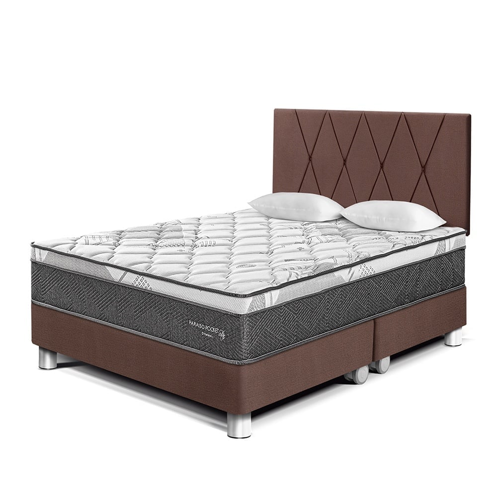 DORMITORIO AMERICANO PARAÍSO PARAÍSO POCKET STAR QUEEN POCKET STAR + CABECERA LOFT CHOCOLATE - 1