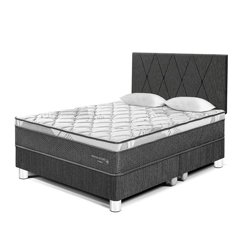 DORMITORIO PARAÍSO POCKET STAR QUEEN + CABECERA LOFT CHARCOAL - 2