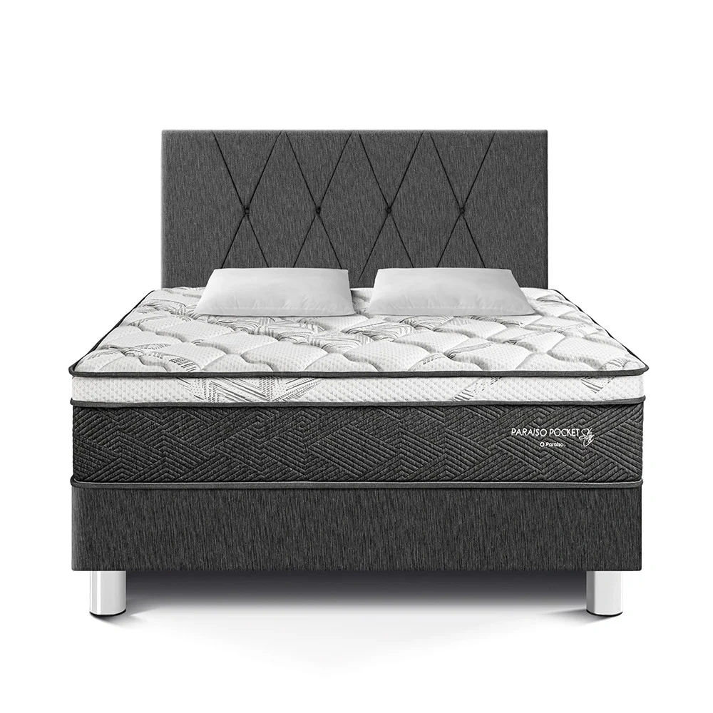 DORMITORIO PARAÍSO POCKET STAR QUEEN + CABECERA LOFT CHARCOAL - 4