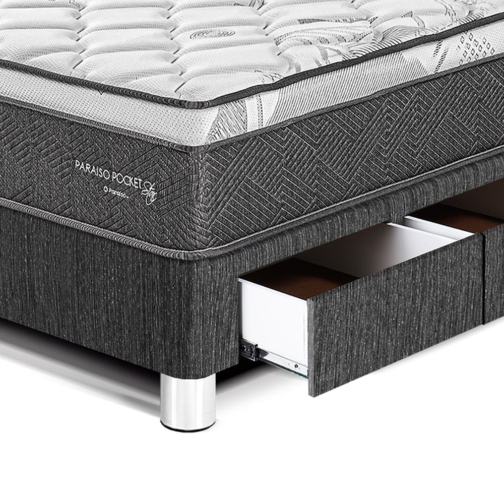 DORMITORIO PARAÍSO PARAÍSO POCKET STAR 1.5 PLAZAS POCKET STAR CAJONES + CABECERA LOFT CHARCOAL - 2
