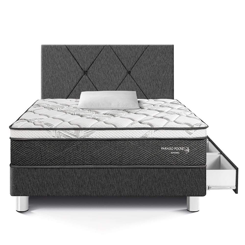 DORMITORIO PARAÍSO PARAÍSO POCKET STAR 1.5 PLAZAS POCKET STAR CAJONES + CABECERA LOFT CHARCOAL - 3