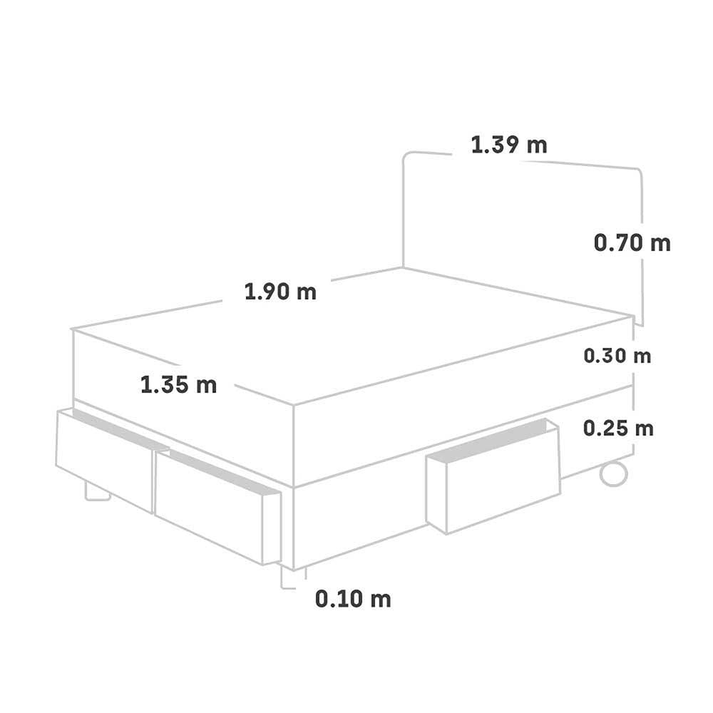 DORMITORIO CON CAJONES PARAÍSO POCKET STAR 2 PLAZAS + CABECERA LOFT CHARCOAL - 5