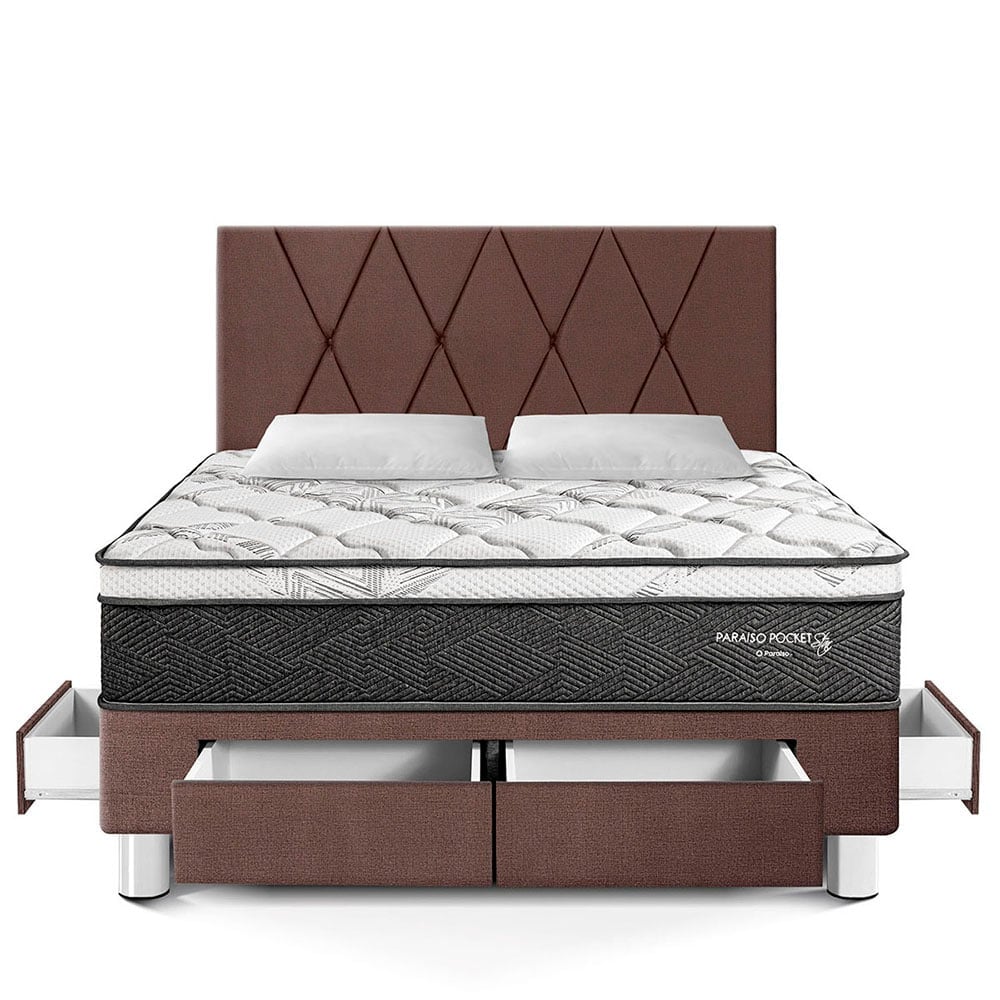 DORMITORIO PARAÍSO PARAÍSO POCKET STAR QUEEN POCKET STAR CAJONES + CABECERA LOFT CHOCOLATE - 3