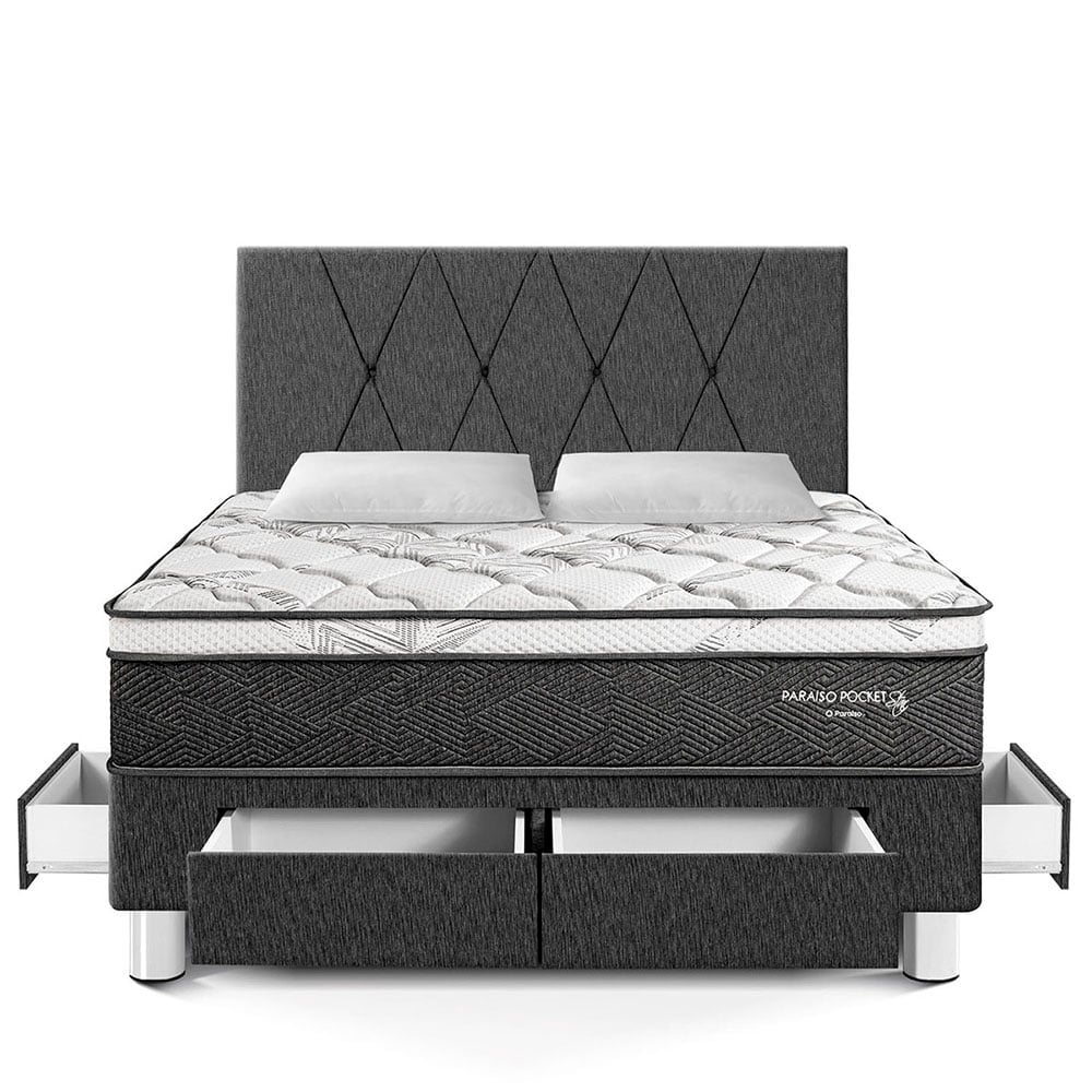 DORMITORIO AMERICANO PARAÍSO PARAÍSO POCKET STAR QUEEN POCKET STAR CAJONES + CABECERA LOFT CHARCOAL - 3