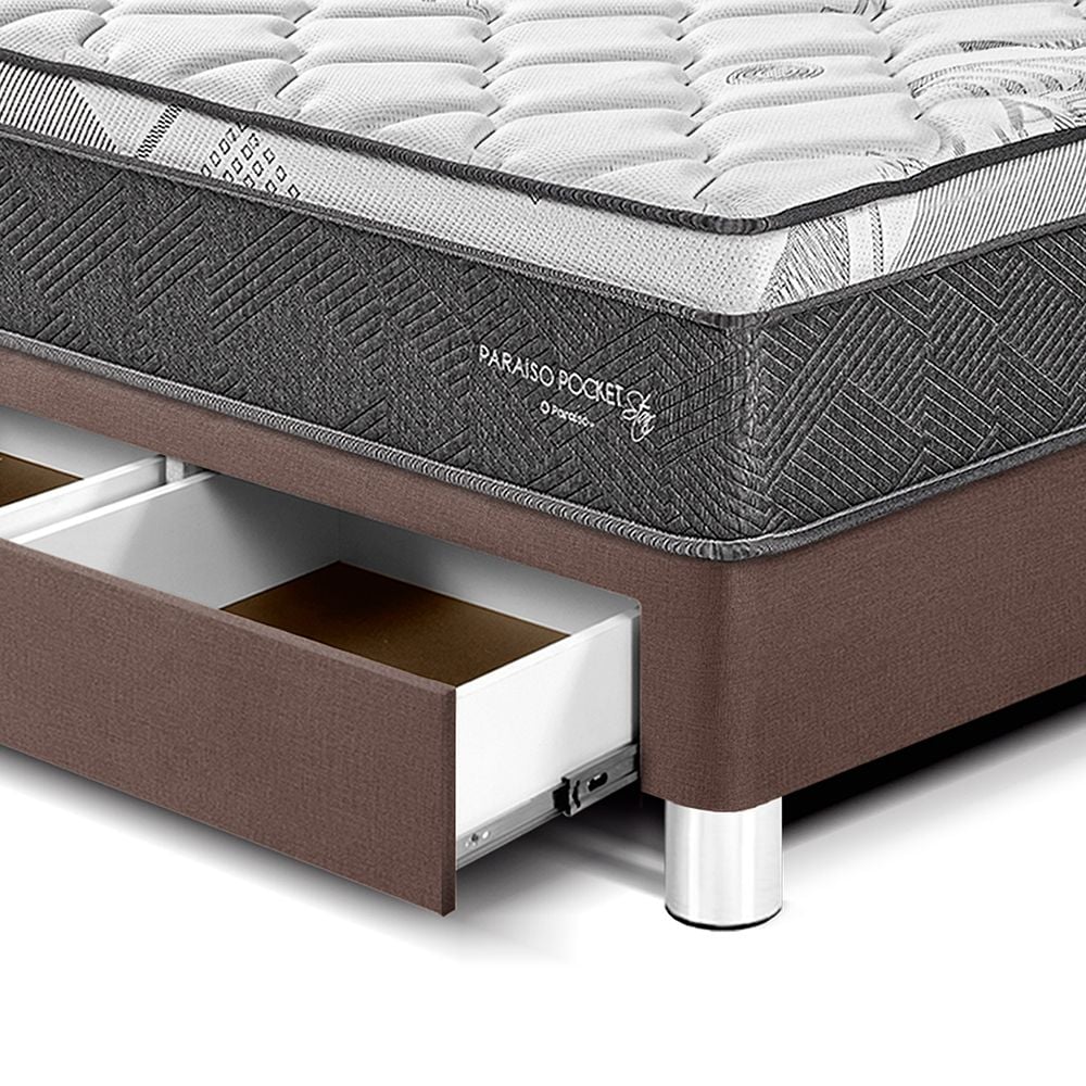 DORMITORIO AMERICANO PARAÍSO PARAÍSO POCKET STAR KING POCKET STAR CAJONES + CABECERA LOFT CHOCOLATE - 2