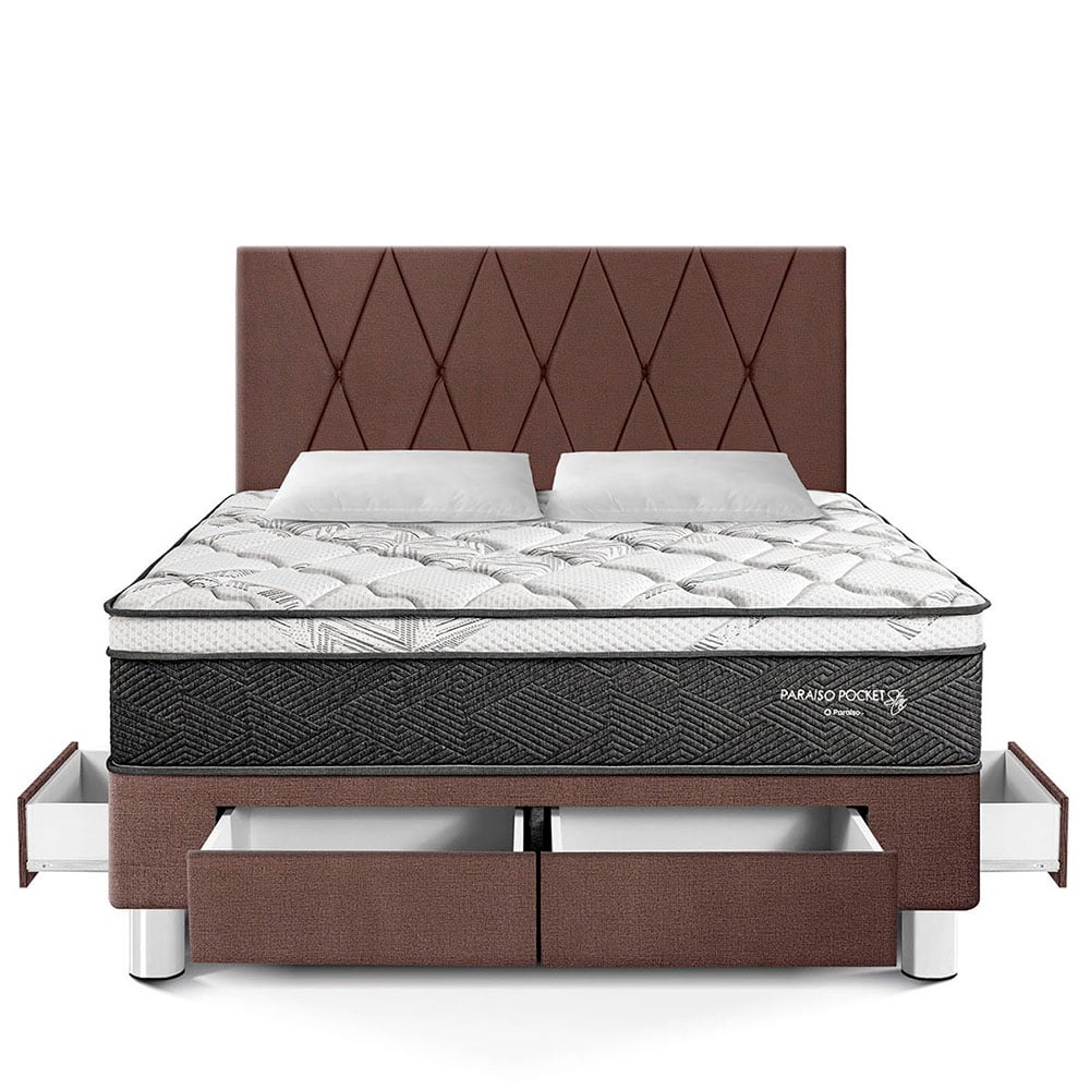 DORMITORIO AMERICANO PARAÍSO PARAÍSO POCKET STAR KING POCKET STAR CAJONES + CABECERA LOFT CHOCOLATE - 3