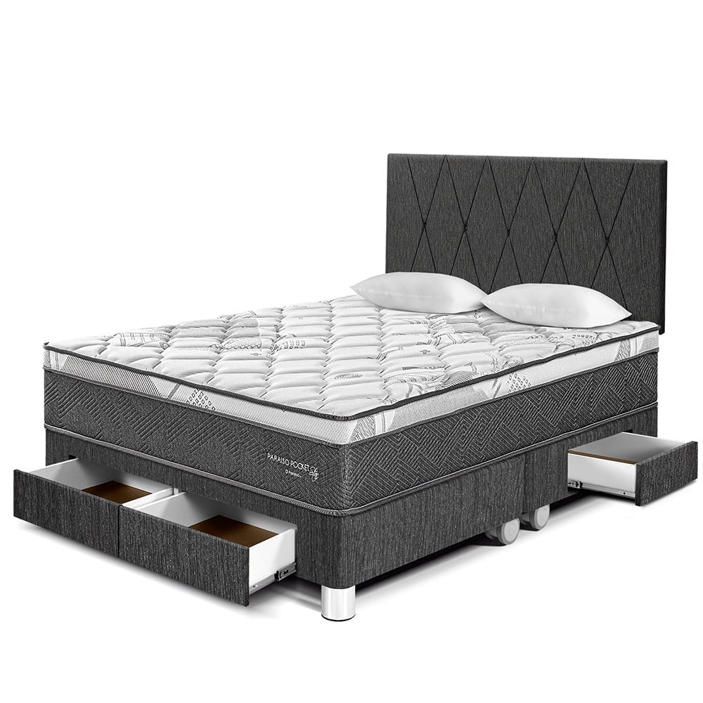DORMITORIO PARAÍSO PARAÍSO POCKET STAR KING POCKET STAR CAJONES + CABECERA LOFT CHARCOAL - 1