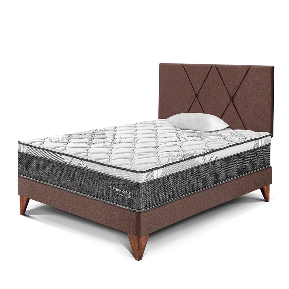 DORMITORIO EUROPEO PARAÍSO PARAÍSO POCKET STAR 1.5 PLAZAS POCKET STAR + CABECERA LOFT CHOCOLATE - 1