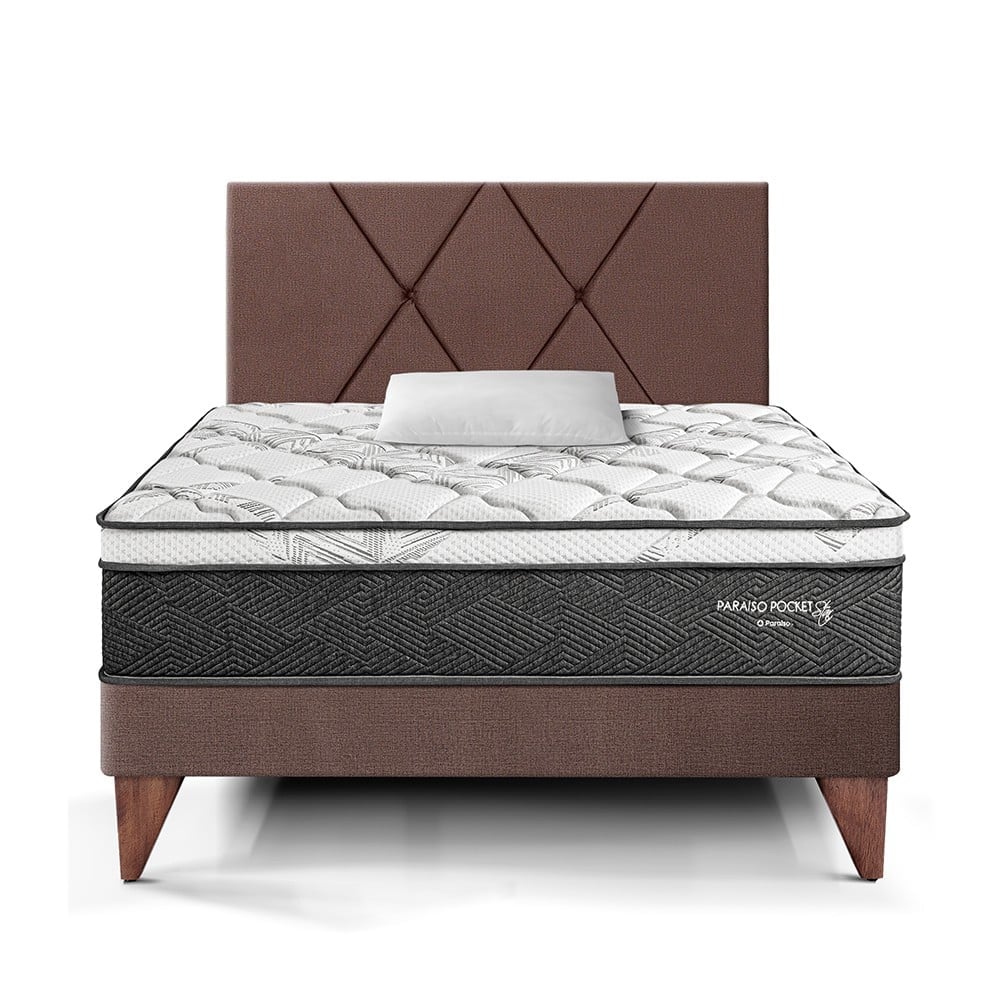 DORMITORIO EUROPEO PARAÍSO PARAÍSO POCKET STAR 1.5 PLAZAS POCKET STAR + CABECERA LOFT CHOCOLATE - 3