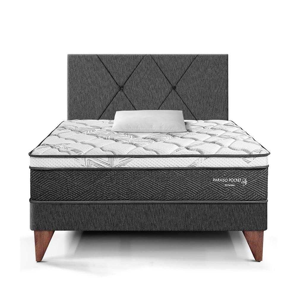 DORMITORIO EUROPEO PARAÍSO PARAÍSO POCKET STAR 1.5 PLAZAS POCKET STAR + CABECERA LOFT CHARCOAL - 3