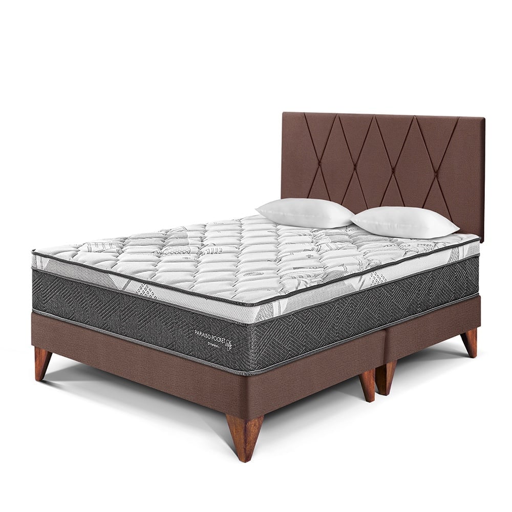 DORMITORIO EUROPEO PARAÍSO PARAÍSO POCKET STAR QUEEN POCKET STAR + CABECERA LOFT CHOCOLATE - 1