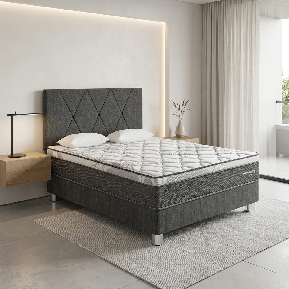 DORMITORIO AMERICANO PARAÍSO POCKET STAR 2 PLAZAS + CABECERA LOFT CHARCOAL - 1
