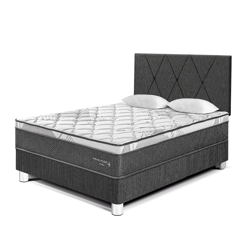 DORMITORIO AMERICANO PARAÍSO POCKET STAR 2 PLAZAS + CABECERA LOFT CHARCOAL - 2