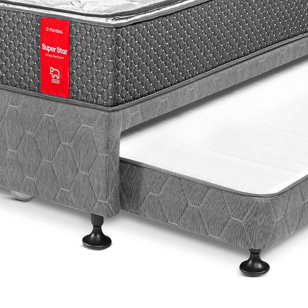 CAMA DIVÁN PARAÍSO SUPER STAR 1.5 PLAZAS GRIS - 2