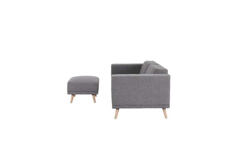 SOFA CON PUFF RIPLEY HOME MARÍA 3 CUERPOS GRIS OSCURO - 6