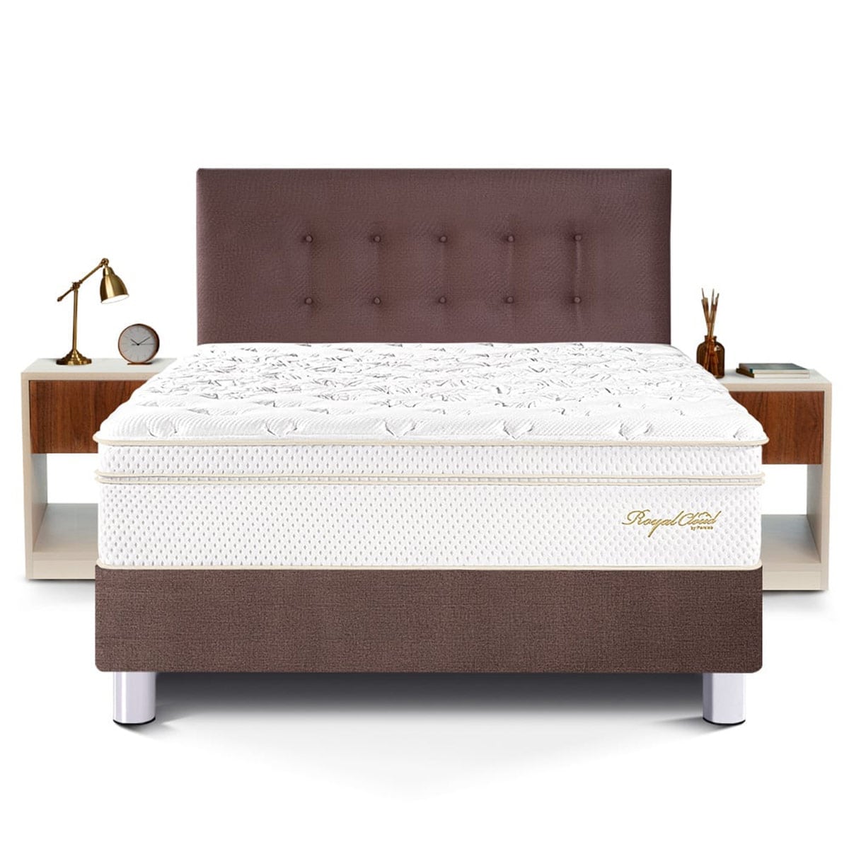 DORMITORIO PARAISO ROYAL CLOUD 2 PLAZAS + VELADORES + 2 ALMOHADAS VISCOELÁSTICAS - 3