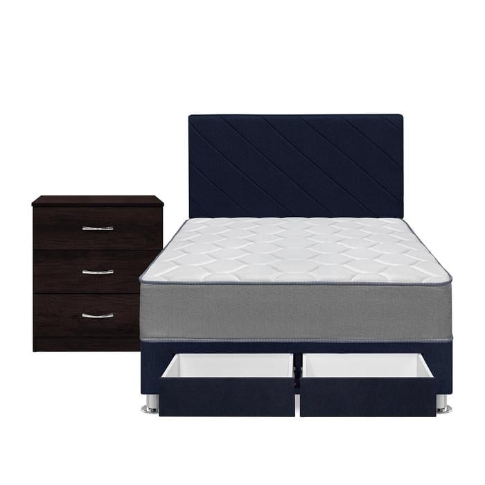 DORMITORIO AMERICANO CON CAJONES FORLI POLARIS 2 PLAZAS AZUL + CÓMODA - 1