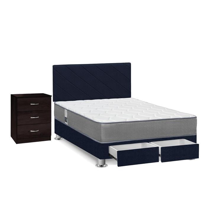 DORMITORIO AMERICANO CON CAJONES FORLI POLARIS 2 PLAZAS AZUL + CÓMODA - 2