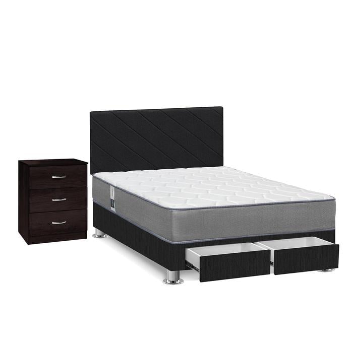 DORMITORIO AMERICANO CON CAJONES FORLI POLARIS 2 PLAZAS GRIS + CÓMODA - 2