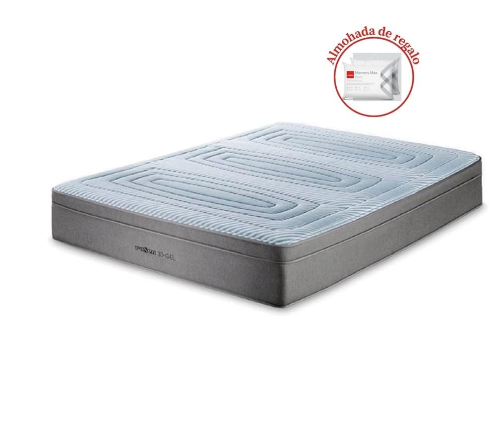 COLCHÓN ROSEN 3D GEL NEW QUEEN + 2 ALMOHADAS MEMORY MAX - 1
