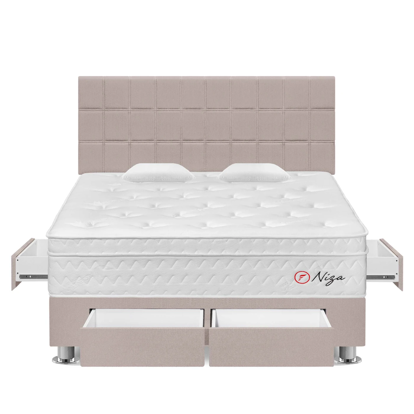 DORMITORIO AMERICANO FORLI NIZA KING CON CAJONES BEIGE - 1