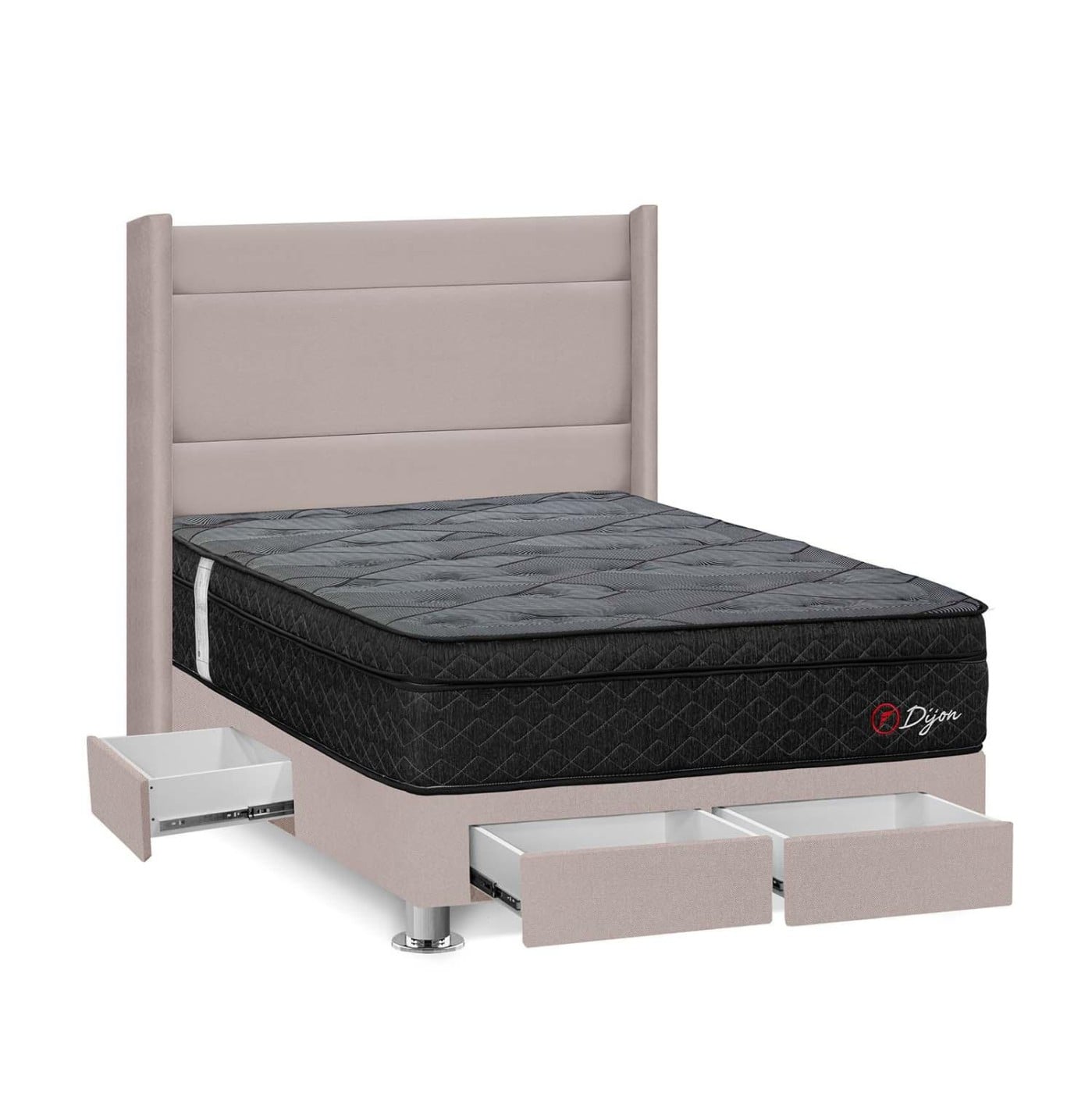 DORMITORIO AMERICANO FORLI DIJON 2 PLAZAS CON CAJONES BEIGE - 2