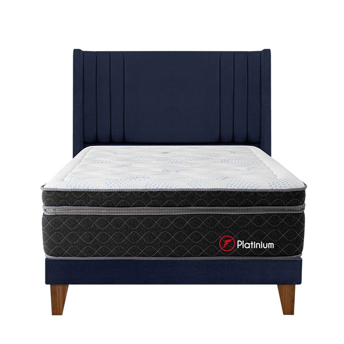 DORMITORIO EUROPEO FORLI PLATINIUM 2 PLAZAS DE LUXE AZUL - 1