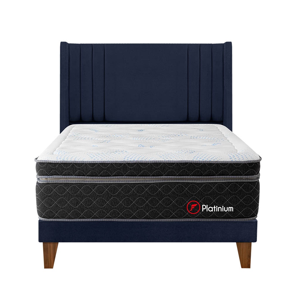 DORMITORIO EUROPEO FORLI GOLDEN QUEEN PLATINIUM DE LUXE AZUL - 1
