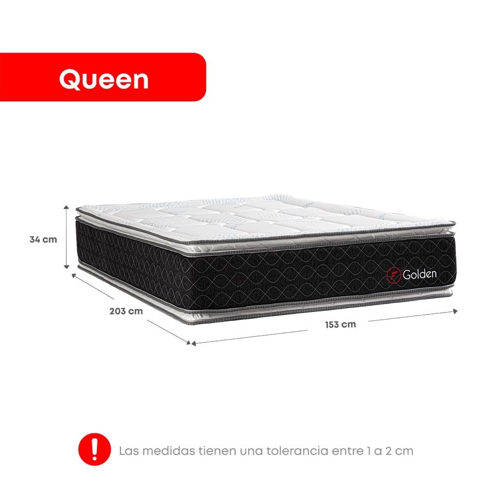 DORMITORIO EUROPEO FORLI GOLDEN QUEEN PLATINIUM DE LUXE AZUL - 6