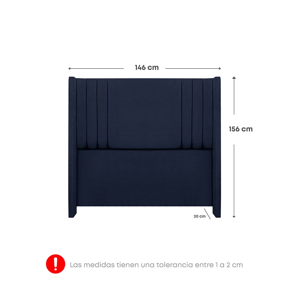 DORMITORIO AMERICANO FORLI GOLDEN 2 PLAZAS CON CAJONES DE LUXE AZUL - 7