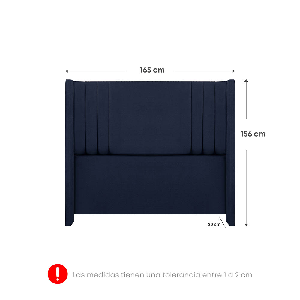 DORMITORIO AMERICANO FORLI PLATINIUM QUEEN CON CAJONES DE LUXE AZUL - 7
