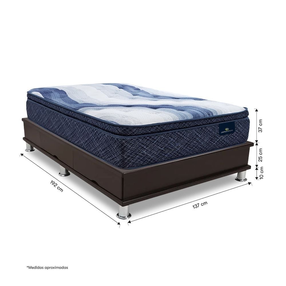 CAMA CON CAJONES SERTA CHARLOTTE SKY 2 PLAZAS MARRÓN - 3