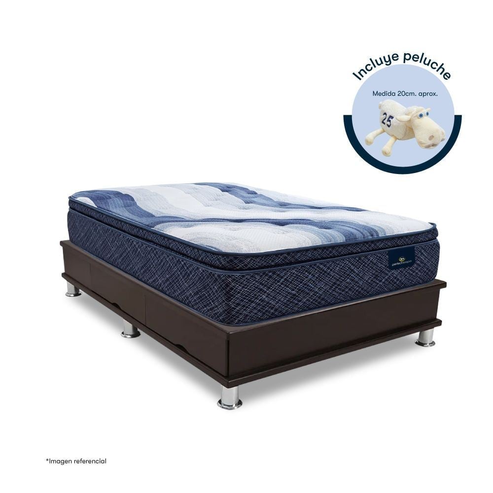 CAMA CON CAJONES SERTA CHARLOTTE SKY KING MARRÓN - 1