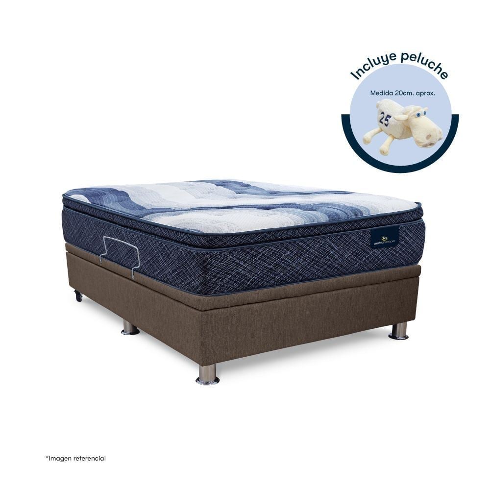CAMA BOXET SERTA CHARLOTTE SKY QUEEN MARRÓN - 1