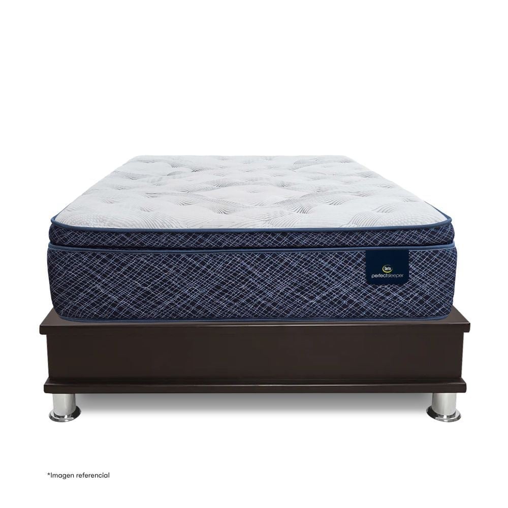 CAMA CON CAJONES SERTA FINEZZA 2 PLAZAS MARRÓN - 2