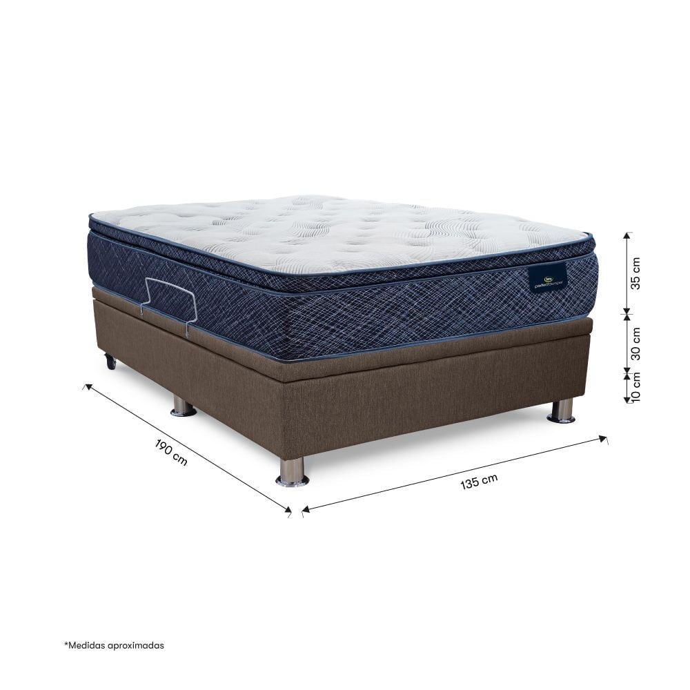 CAMA BOXET SERTA FINEZZA 2 PLAZAS MARRÓN - 3