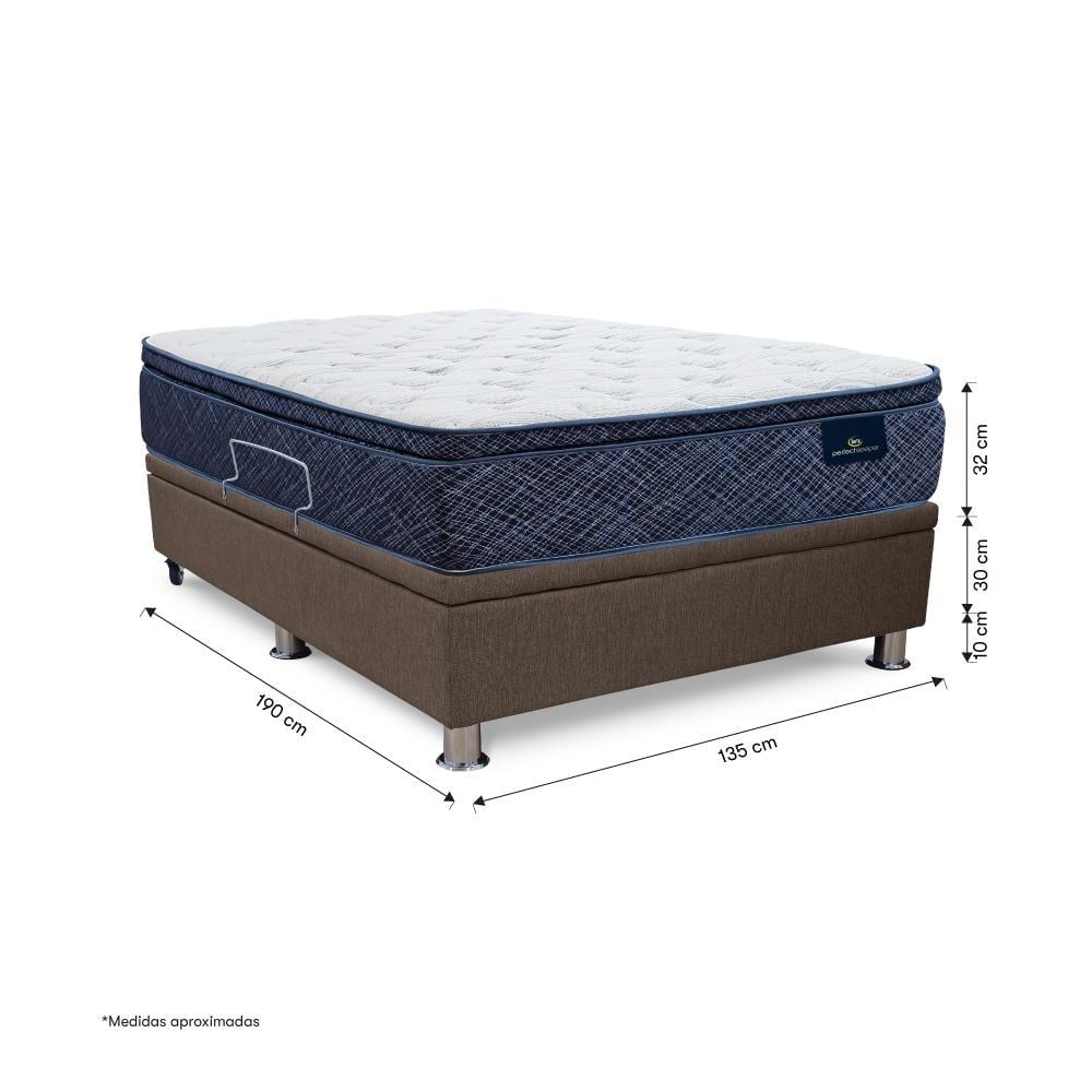 CAMA BOXET SERTA KENYA 2 PLAZAS MARRÓN - 3