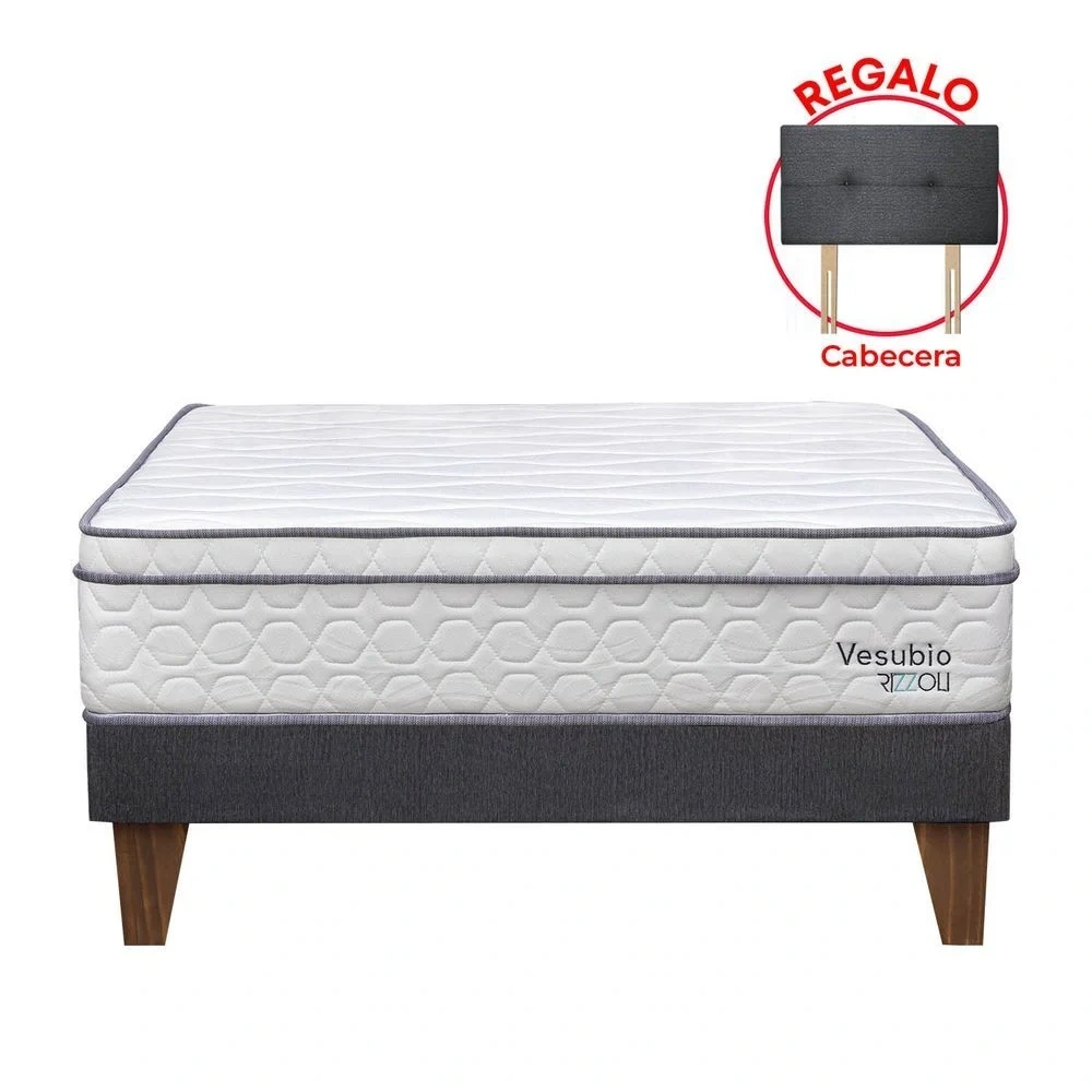 DORMITORIO EUROPEO RIZZOLI VESUBIO 1.5 PLAZAS GRIS - 2