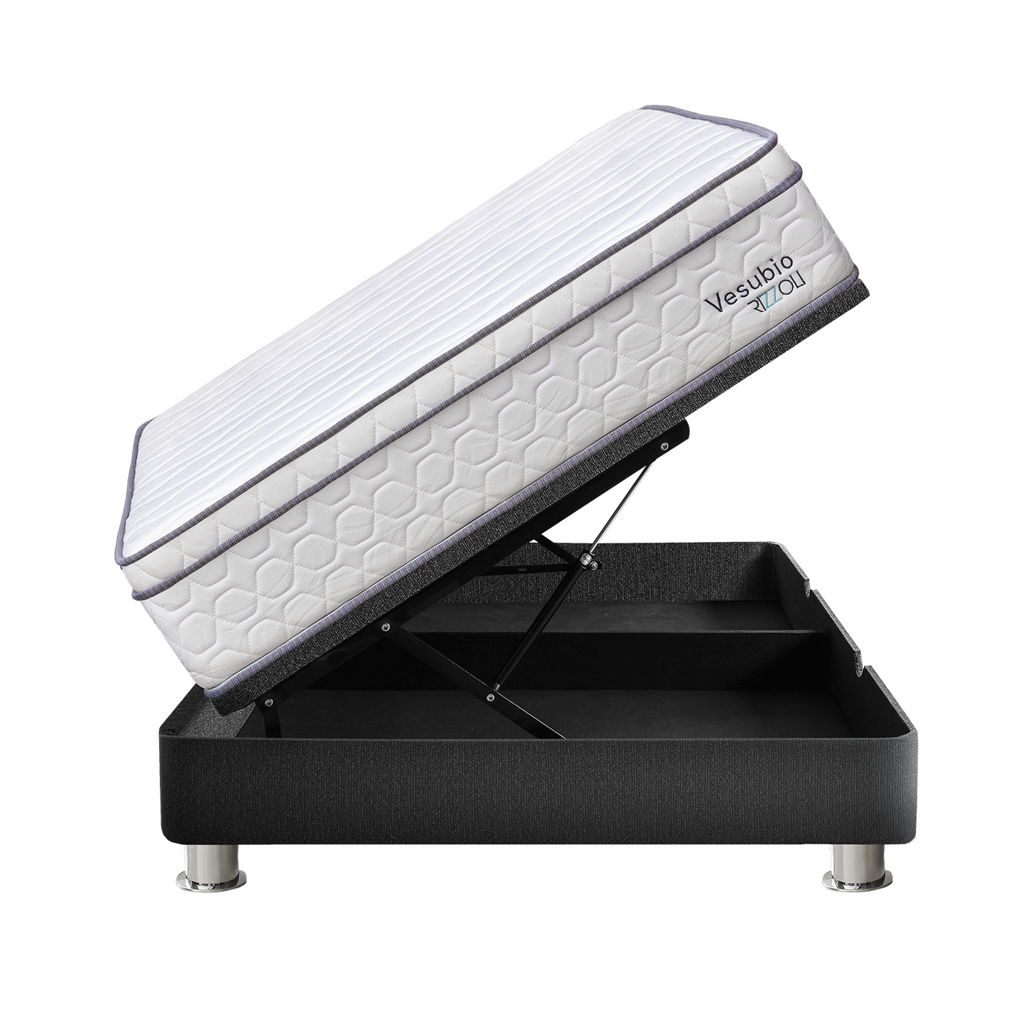 CAMA BOXET RIZZOLI VESUBIO 1.5 PLAZAS GRIS - 2