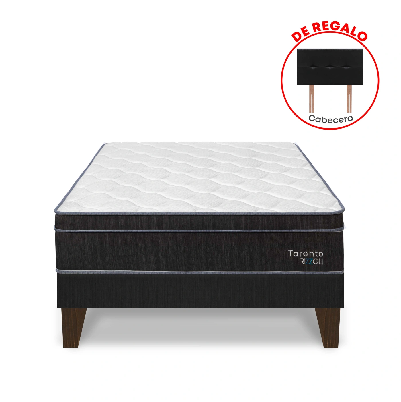 DORMITORIO EUROPEO RIZZOLI TARENTO 1.5 PLAZAS GRIS - 1