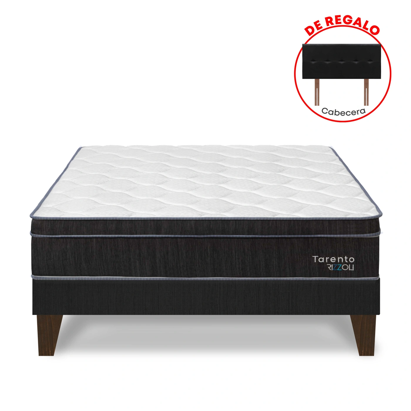 DORMITORIO EUROPEO RIZZOLI TARENTO QUEEN GRIS - 1