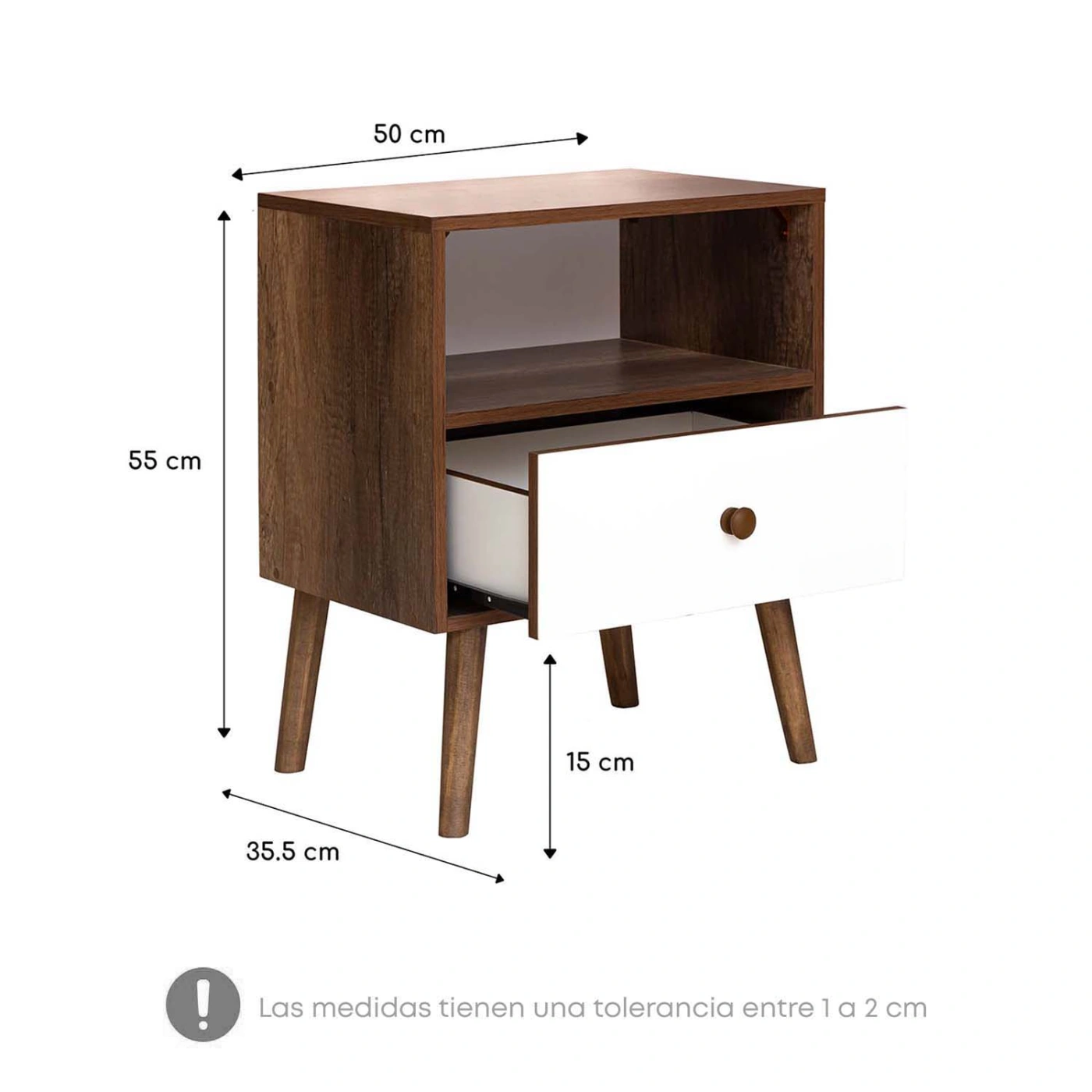 DORMITORIO AMERICANO RIZZOLI TARENTO QUEEN CON CAJONES GRIS + VELADOR - 7