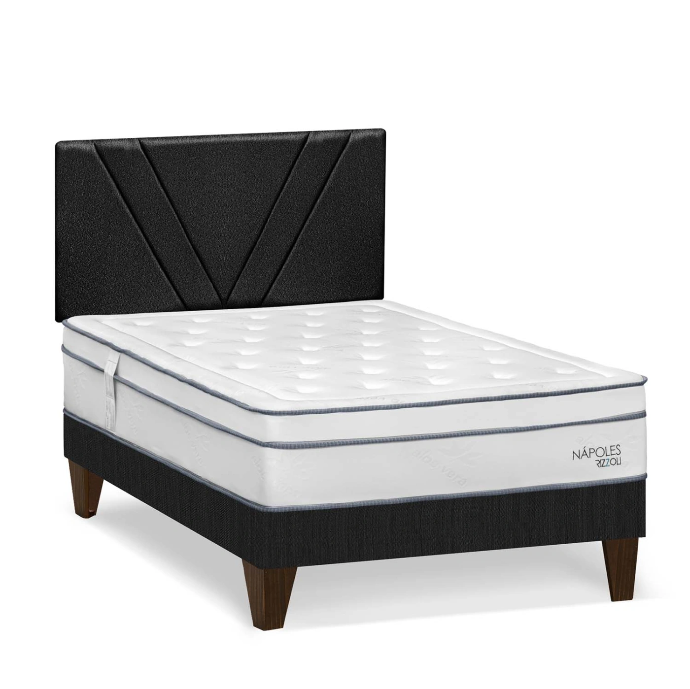 DORMITORIO EUROPEO RIZZOLI NAPOLES 1.5 PLAZAS GRIS - 2