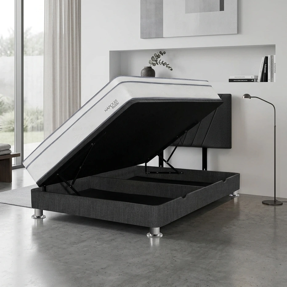 DORMITORIO BOXET RIZZOLI NAPOLES 2 PLAZAS GRIS - 1