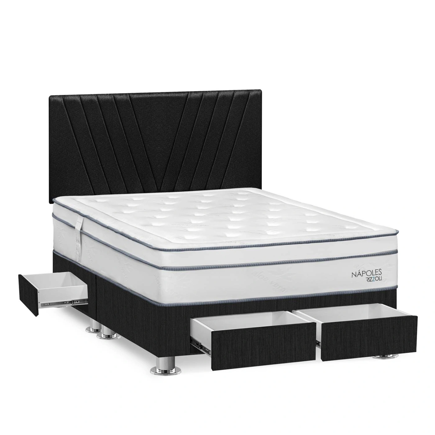 DORMITORIO RIZZOLI NAPOLES KING CON CAJONES GRIS - 2