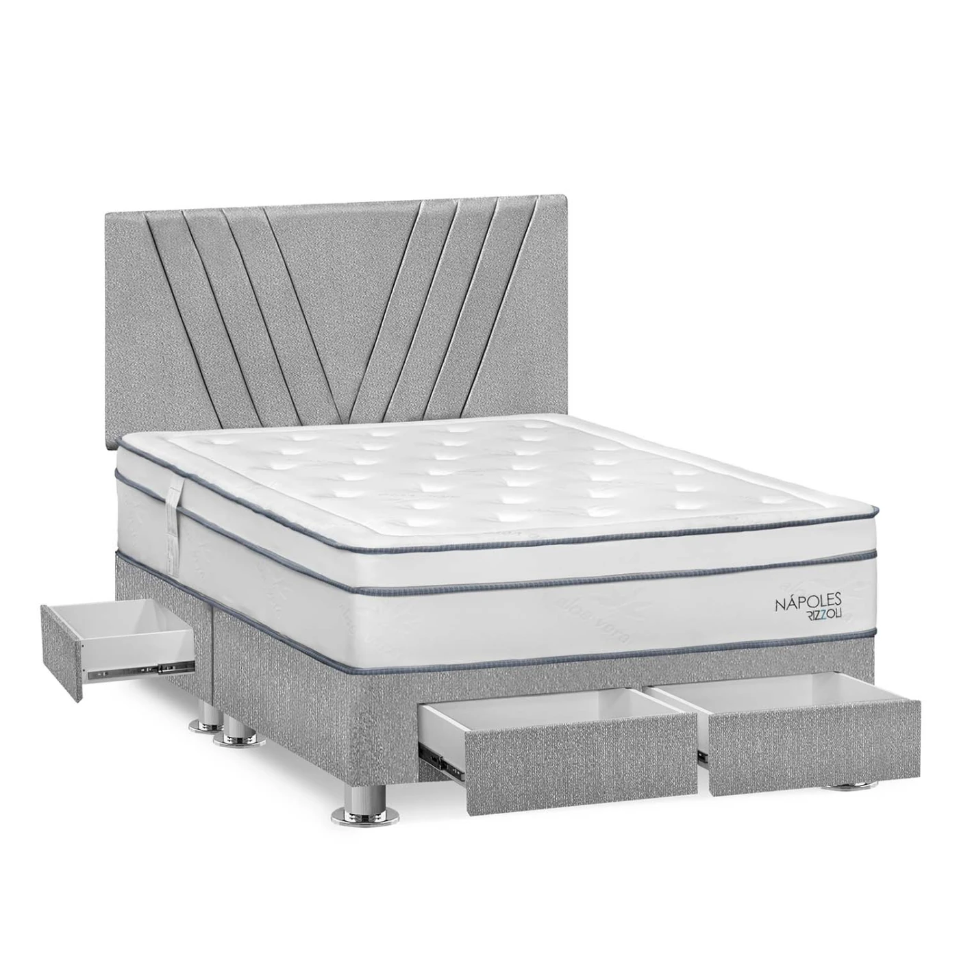 DORMITORIO AMERICANO RIZZOLI NAPOLES QUEEN CON CAJONES PLATA - 2
