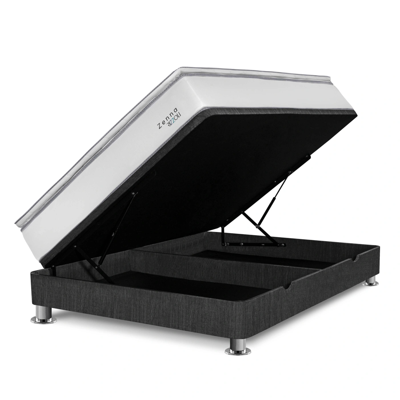 CAMA BOXET RIZZOLI ZENNA 2 PLAZAS GRIS - 2